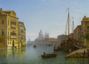 The Grand Canal With View Over Santa Maria Della Salute. by Carl Morgenstern