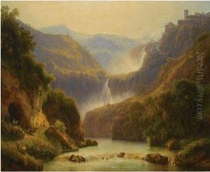 A View Of The Anio Valley Near Tivoli by Carl Morgenstern