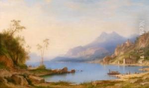 Blick Aufpalaccio Am Comer See by Carl Morgenstern
