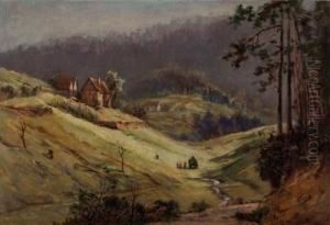 "heuernte In Hugeliger Landschaft"