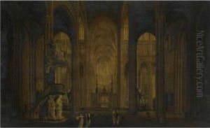 Two Views Of The Interior Of Amiens Cathedral