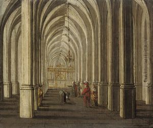 Elegant Company Conversing In The Nave Of A Church