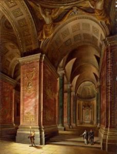 Interno Di Chiesa Barocca Con Figure by Johann Ludwig Ernst Morgenstern