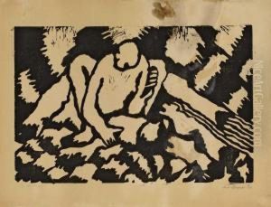 Mann Mit Lore by Wilhelm Morgner