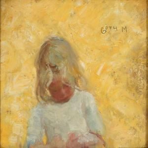 A Little Blonde Girl Ina White Dress by Goth Moricz