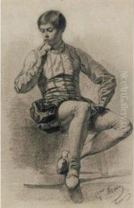 Seated Young Man In Renaissance Costume Seated Young Man In Renaissance Costume
