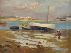 Navires Echoues Dans La Baie by Vitalis Morin