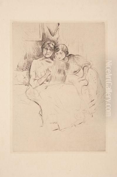 La Lecon De Dessin (berthe Morisot Et Sa Fille, Julie Manet) - view 1