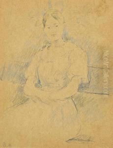 Portrait De Mme Gamby by Berthe Morisot