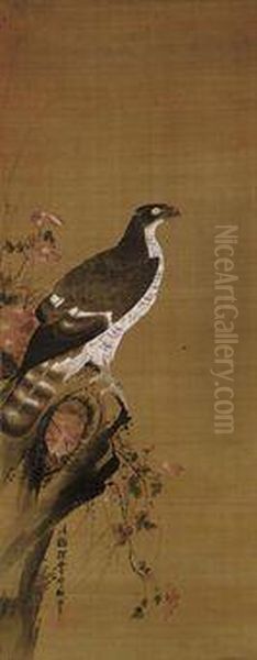 Hawk On A Branch
Hanging Scroll - view 1