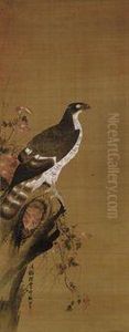 Hawk On A Branch
Hanging Scroll by Tsuruzawa Moriteru