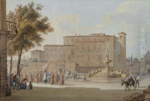 Rom. Place Du Peuple. by Friedrich Wilhelm Moritz