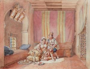 Orientalisches Interieur Mit Zwei Haremsdamen