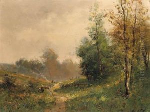 A Winding Path In A Woodland Landscape A Winding Path In A Woodland Landscape