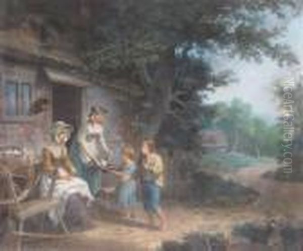 Children Buying Bread At A Cottage - view 1