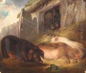 Pigs Feeding by James Smith Morland
