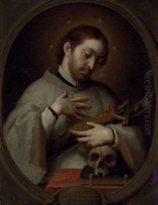 Portrait Of Saint Luis Gonzaga by Juan Patricio Morlette Y Ruiz