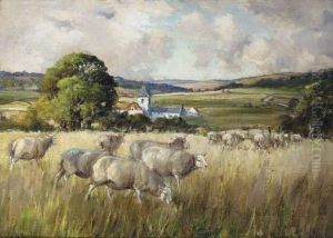 Sheep Grazing by Henry Morley