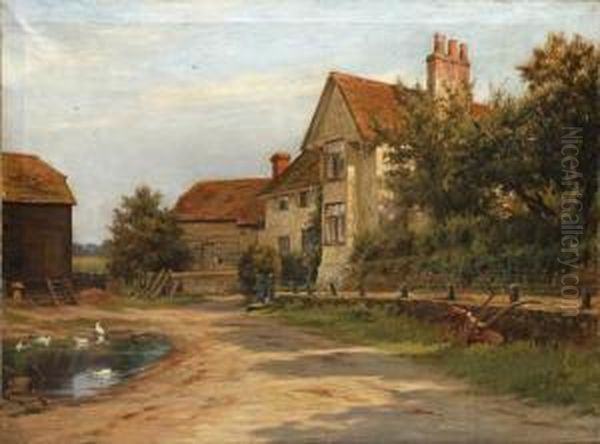 Farm Bulding And A Pond - view 1