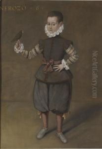 A Portrait Of A Boy, Aged 6, With A Falcon