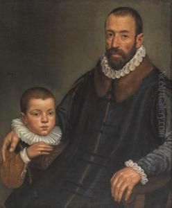 Ritratto Di Nobiluomo Con Bambino by Giovanni Battista Moroni