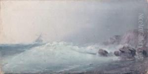 Mer Agitee Pres D'une Cote Rocheuse Mer Agitee Pres D'une Cote Rocheuse
