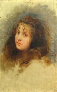 Head Of A Young Girl by Aime Morot