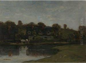 Horse And Cart At Side Of The River