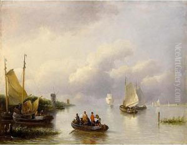 Sailing Vessels In An Estuary - view 1