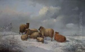 Sheep In A Winter Landscape