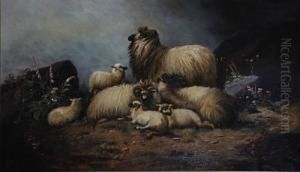 Sheep In A Landscape by Alfred Morris
