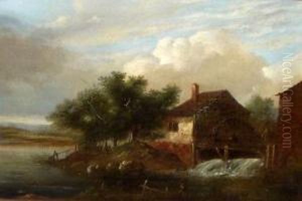 Figure Before An Old Watermill - view 1