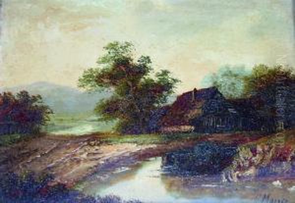 Old Barn By A Country Pool - view 1