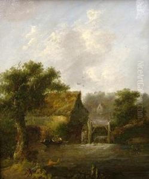 River Landscape With Watermill - view 1