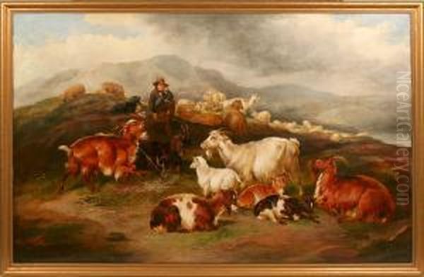 Highland Shepherd With Goats - view 1