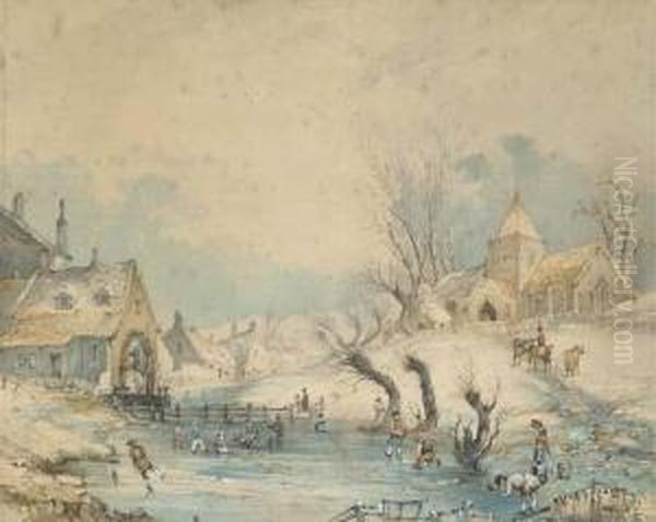 A Frozen Winter Landscape; And Haymaking - view 1