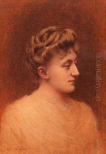Head And Shoulders Portrait Of A Lancashire Lady by Robert Edward Morrison