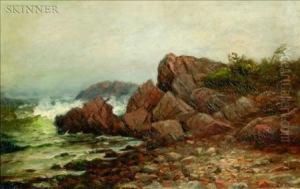 Rocky Coast With Crashing Surf by Jonathan Bradley Morse