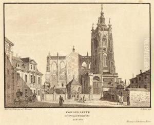 Vorderseite Der Prager Domkirche Zu St. Veit by Vincent Morstadt