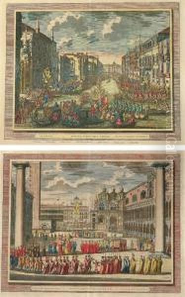 Il Doge In Processione In Piazzetta San Marco. La Regata In Canal Grande - view 1