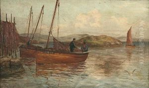 The Island From The Jetty, Tarbert Loch by Alex Mortimer