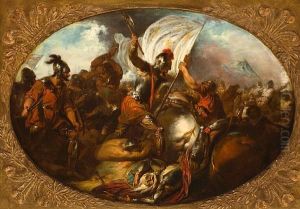 Edward, The Black Prince At The Battle Of Poitiers by John Hamilton Mortimer