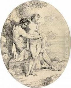 A Satyr Embracing A Woman