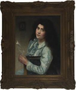 Young Girl Reading A Letter by George Morton