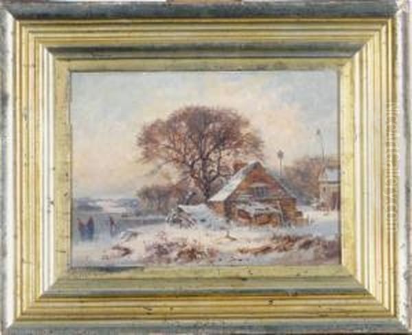 Ice Skaters On Malden Pond - view 1