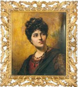 Ritratto Di Signora Con Diadema E Collana