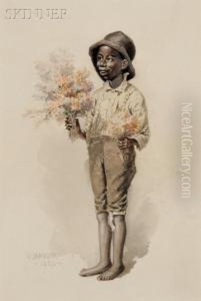 Young Boy Selling Flowers - view 1