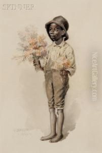 Young Boy Selling Flowers by James Henry Moser