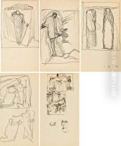 5 Studien Aus Einem Skizzenbuch by Kolo Moser
