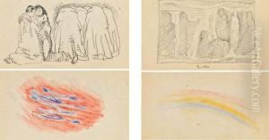 4 Studien Aus Einem Skizzenbuch by Kolo Moser
